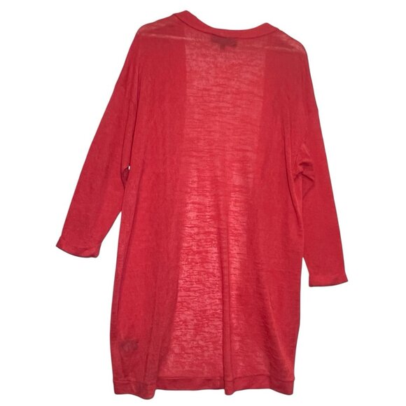 Sunday In Brooklyn Anthropologie Women Open Front Cardigan Medium Red Christmas - Picture 2 of 9